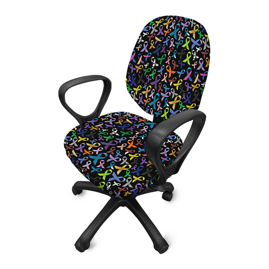 All Cancer Awareness Pattern Print Office Chair Cover