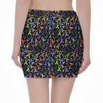 All Cancer Awareness Pattern Print Pencil Mini Skirt