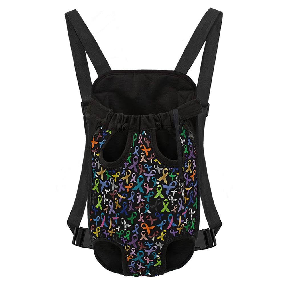 All Cancer Awareness Pattern Print Pet Carrier Backpack
