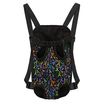 All Cancer Awareness Pattern Print Pet Carrier Backpack