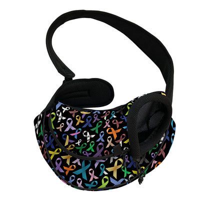 All Cancer Awareness Pattern Print Pet Sling Carrier