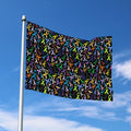 All Cancer Awareness Pattern Print Polyester Flag