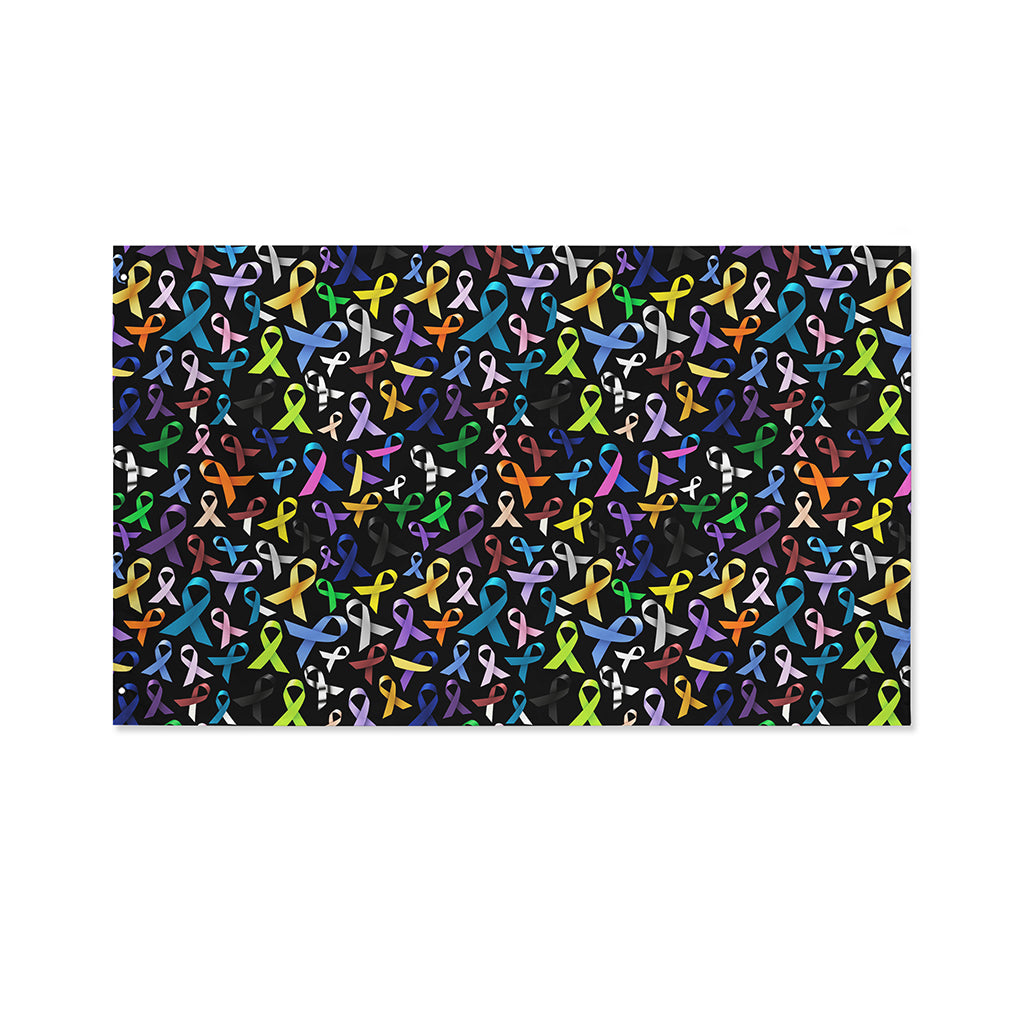 All Cancer Awareness Pattern Print Polyester Flag