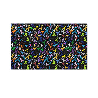 All Cancer Awareness Pattern Print Polyester Flag