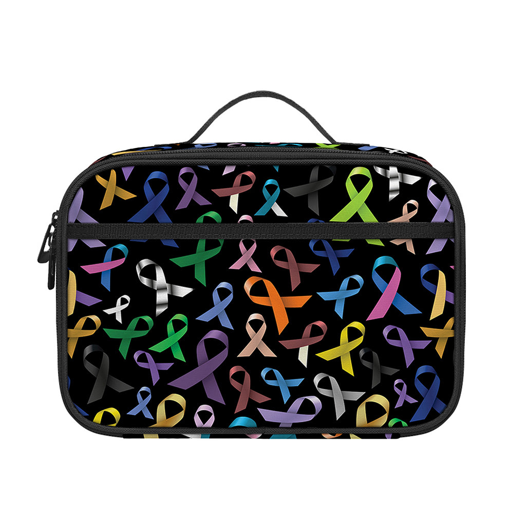 All Cancer Awareness Pattern Print Portable Lunch Bag