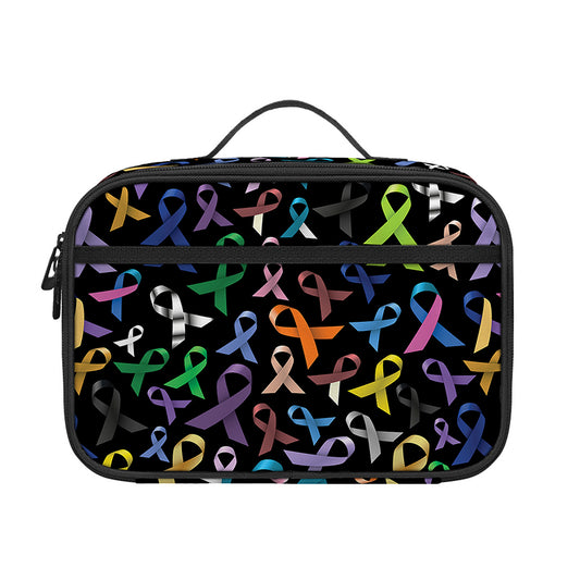 All Cancer Awareness Pattern Print Portable Lunch Bag