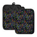 All Cancer Awareness Pattern Print Pot Holders With Pocket