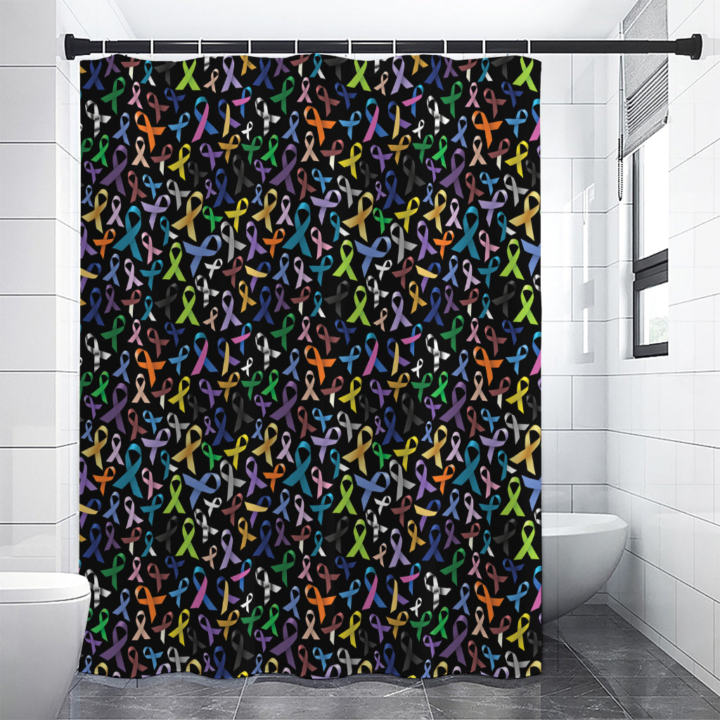 All Cancer Awareness Pattern Print Premium Shower Curtain