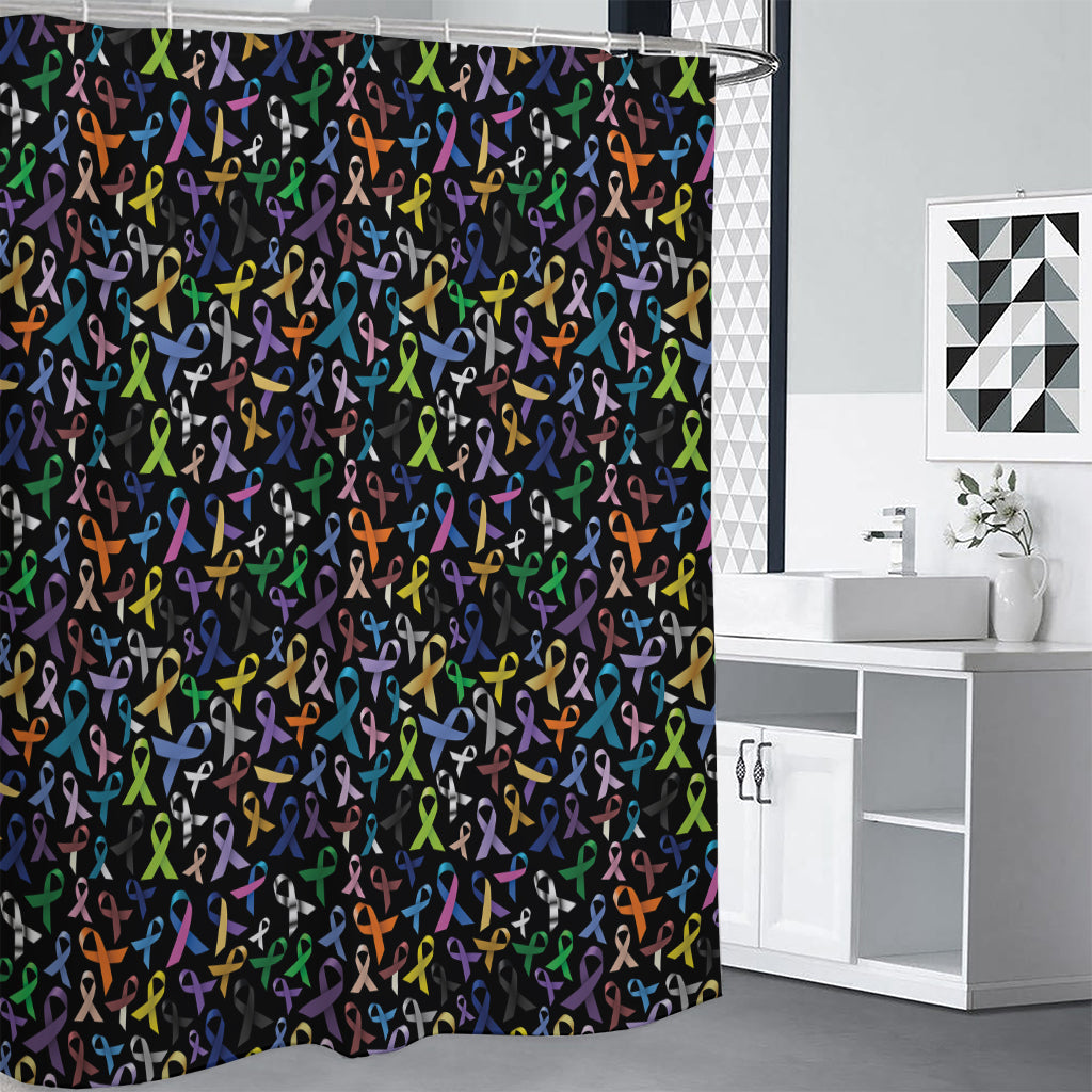 All Cancer Awareness Pattern Print Premium Shower Curtain