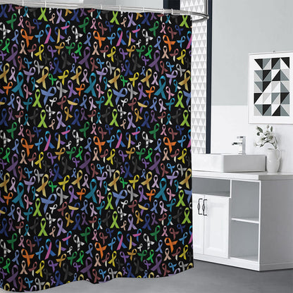 All Cancer Awareness Pattern Print Premium Shower Curtain