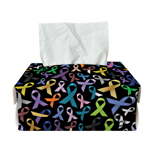 All Cancer Awareness Pattern Print Rectangle Tissue Box Cover