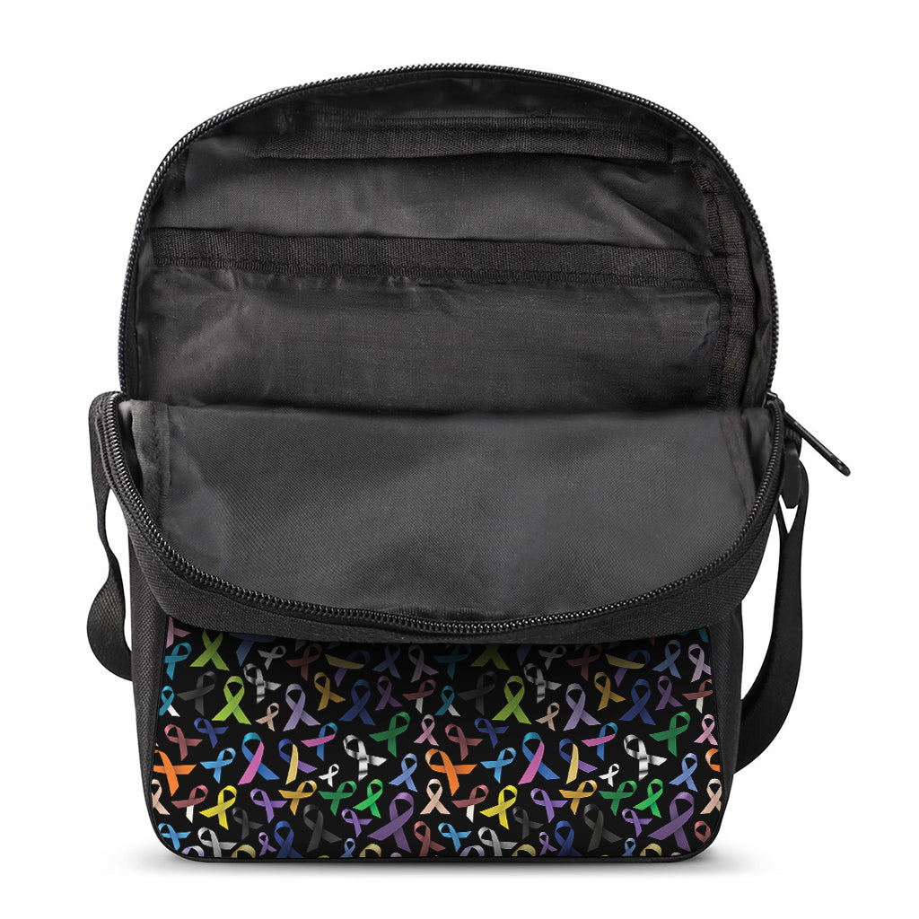 All Cancer Awareness Pattern Print Rectangular Crossbody Bag