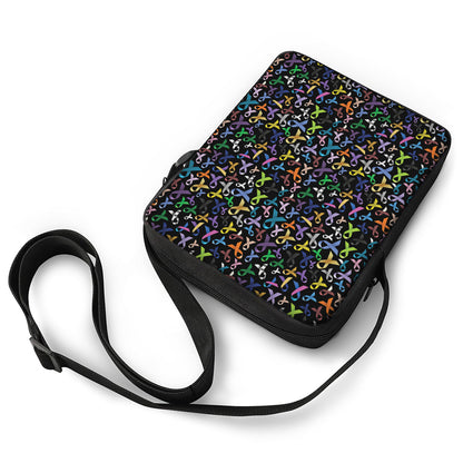All Cancer Awareness Pattern Print Rectangular Crossbody Bag