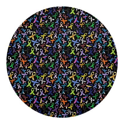 All Cancer Awareness Pattern Print Round Blanket