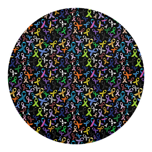All Cancer Awareness Pattern Print Round Blanket