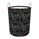 All Cancer Awareness Pattern Print Round Laundry Basket