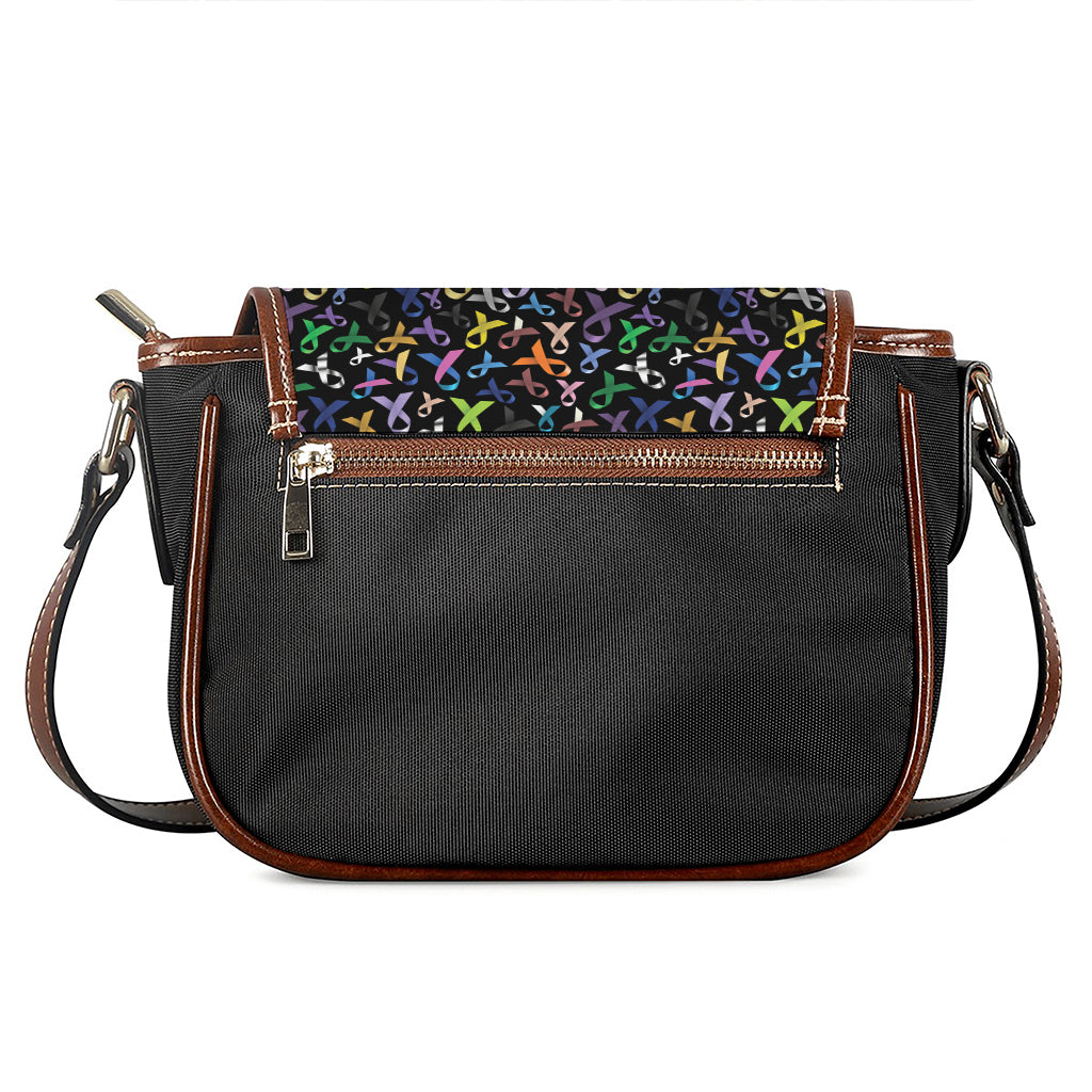 All Cancer Awareness Pattern Print Saddle Bag