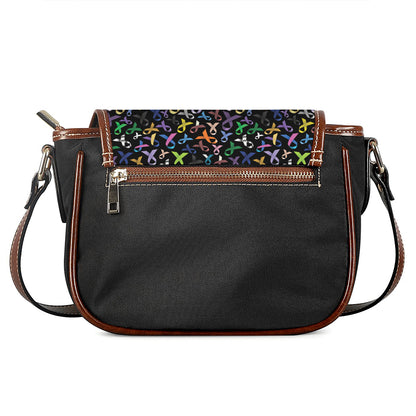 All Cancer Awareness Pattern Print Saddle Bag