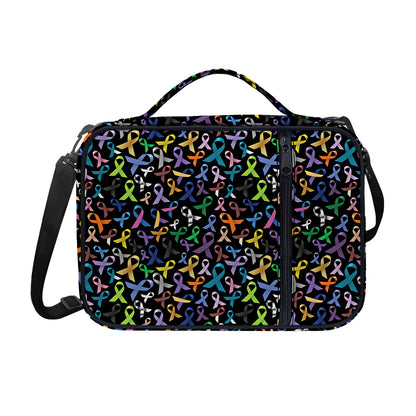 All Cancer Awareness Pattern Print Shoulder Strap Bible Bag