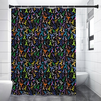 All Cancer Awareness Pattern Print Shower Curtain
