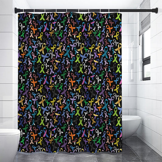 All Cancer Awareness Pattern Print Shower Curtain