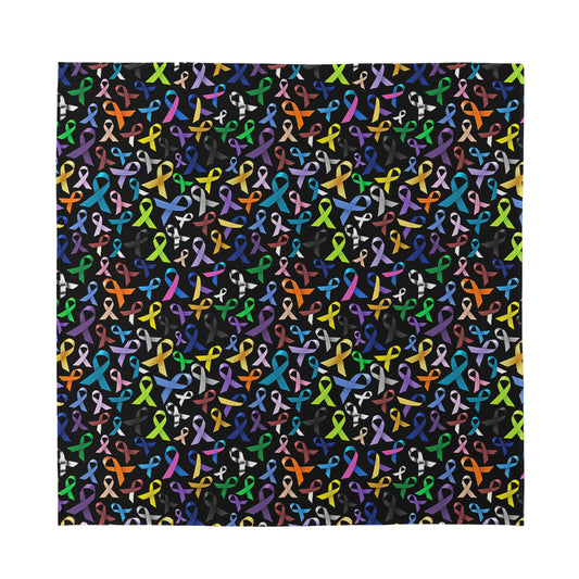 All Cancer Awareness Pattern Print Silk Bandana