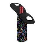 All Cancer Awareness Pattern Print Single Neoprene Wine Tote