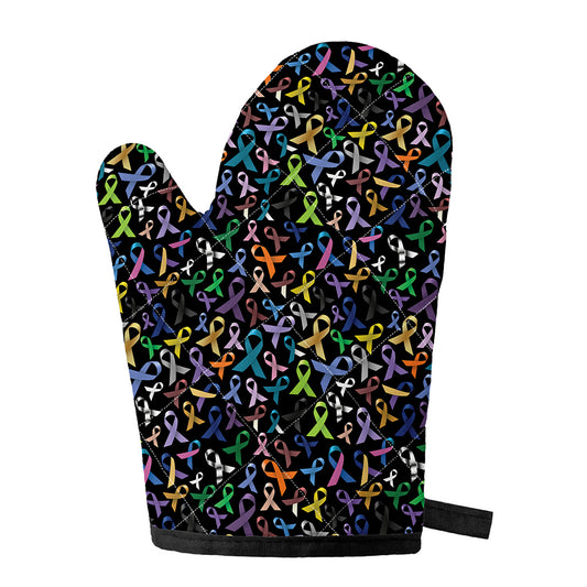 All Cancer Awareness Pattern Print Single Oven Mitt