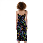 All Cancer Awareness Pattern Print Slim Fit Midi Cami Dress