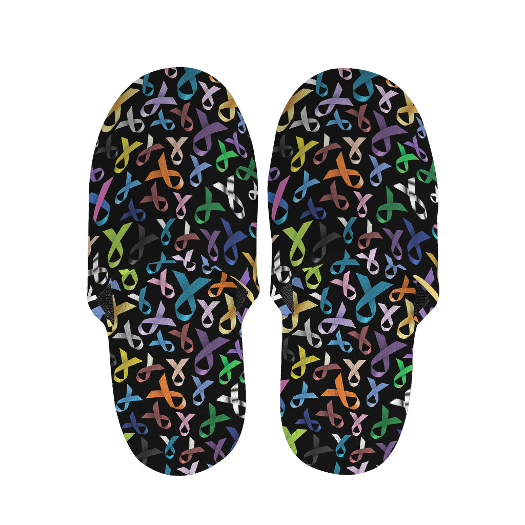 All Cancer Awareness Pattern Print Slippers