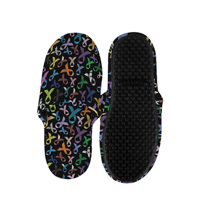 All Cancer Awareness Pattern Print Slippers