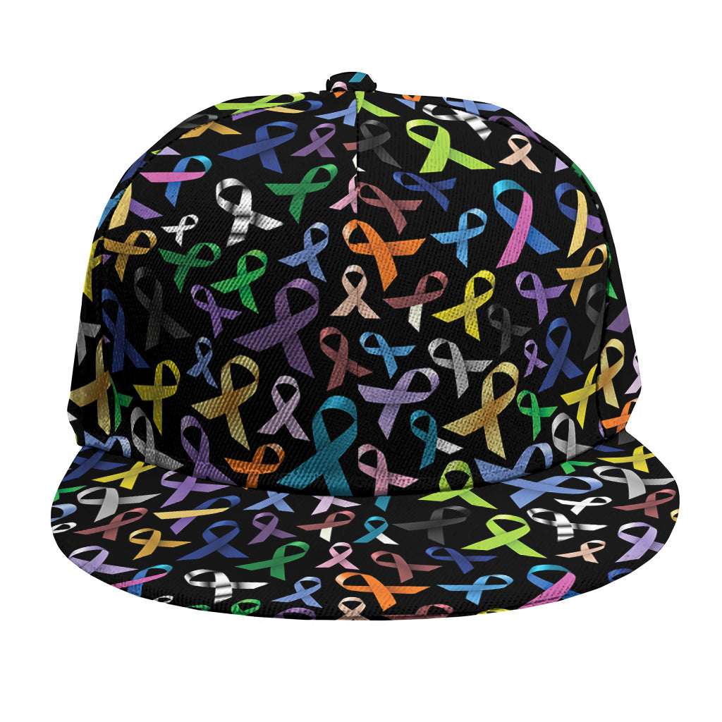 All Cancer Awareness Pattern Print Snapback Cap