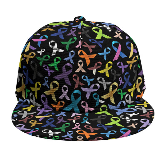 All Cancer Awareness Pattern Print Snapback Cap