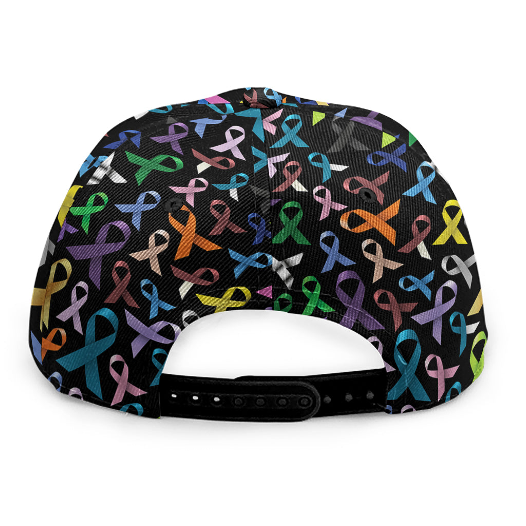 All Cancer Awareness Pattern Print Snapback Cap