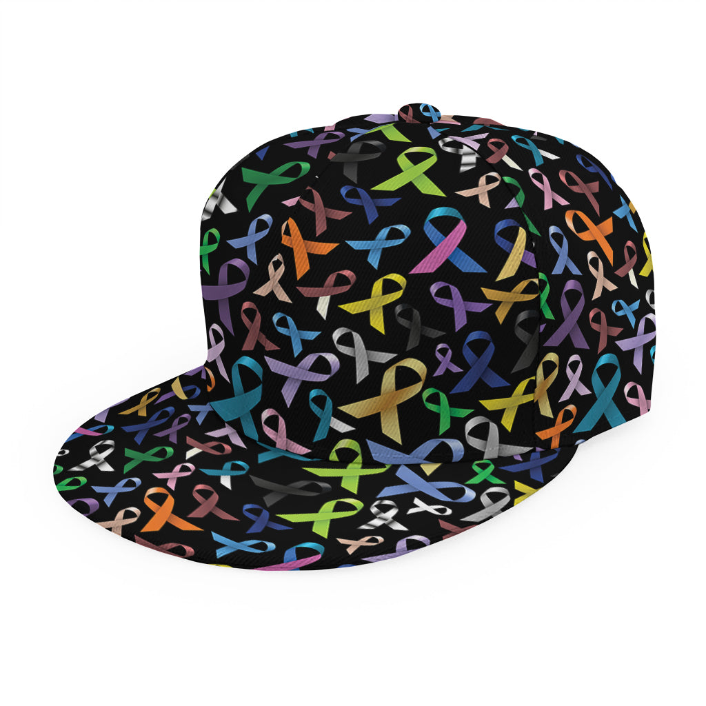 All Cancer Awareness Pattern Print Snapback Cap