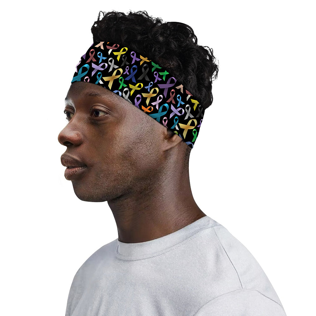 All Cancer Awareness Pattern Print Sports Headband