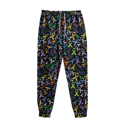 All Cancer Awareness Pattern Print Sweatpants