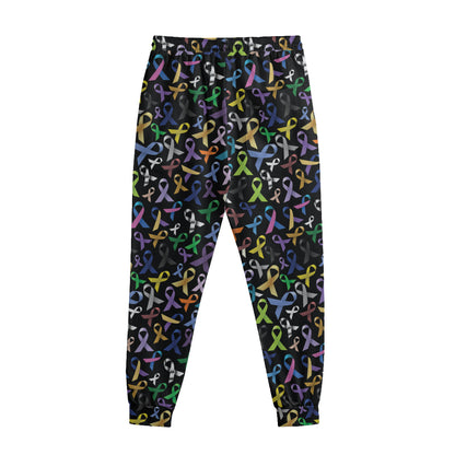 All Cancer Awareness Pattern Print Sweatpants
