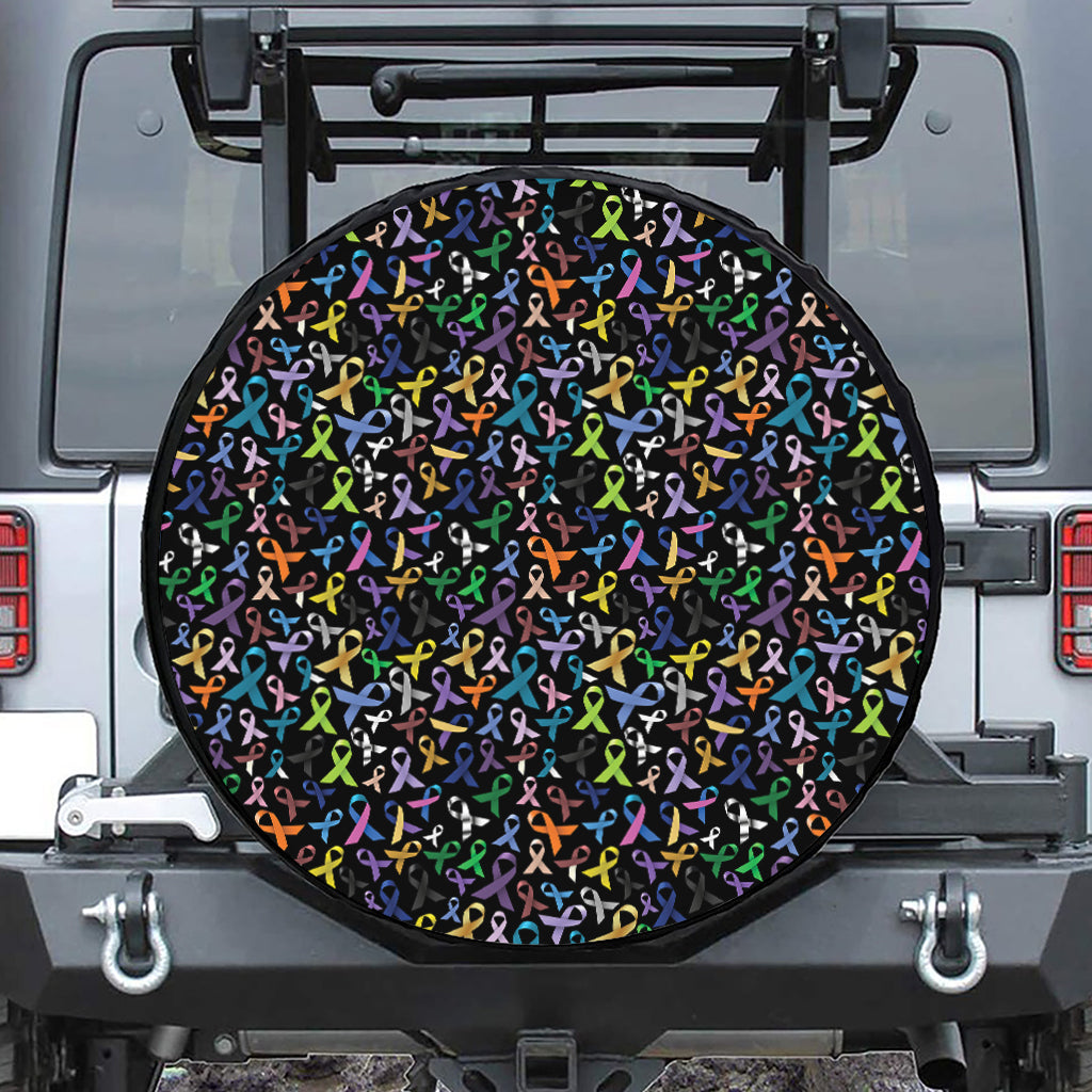 All Cancer Awareness Pattern Print Tire Cover