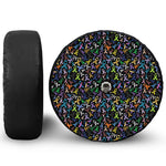 All Cancer Awareness Pattern Print Tire Cover With Camera Hole