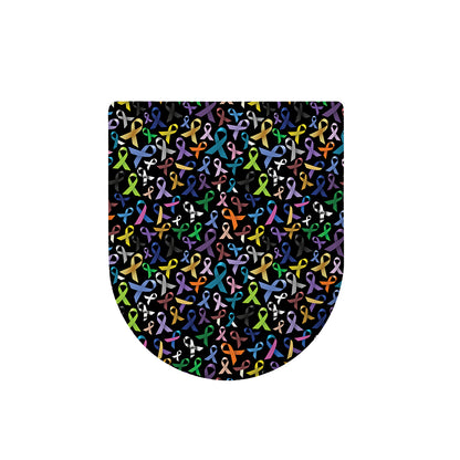 All Cancer Awareness Pattern Print Toilet Lid Cover