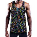 All Cancer Awareness Pattern Print Men's Workout Tank Top