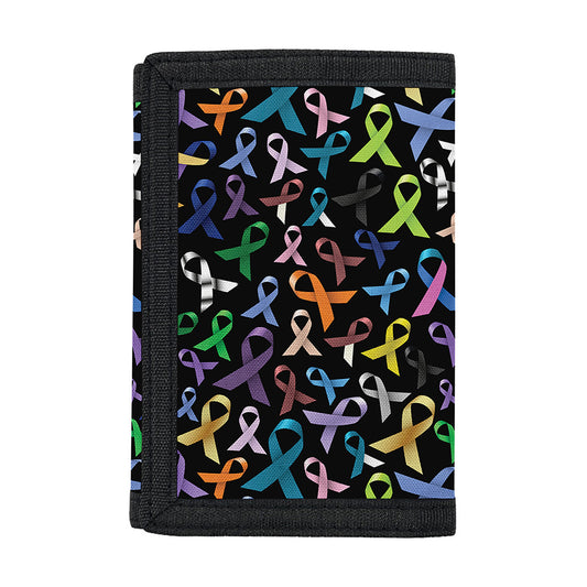 All Cancer Awareness Pattern Print Trifold Wallet