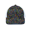 All Cancer Awareness Pattern Print White Mesh Trucker Hat