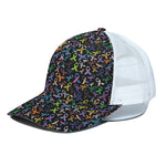 All Cancer Awareness Pattern Print White Mesh Trucker Cap