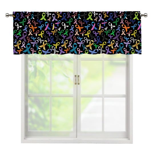 All Cancer Awareness Pattern Print Window Valance