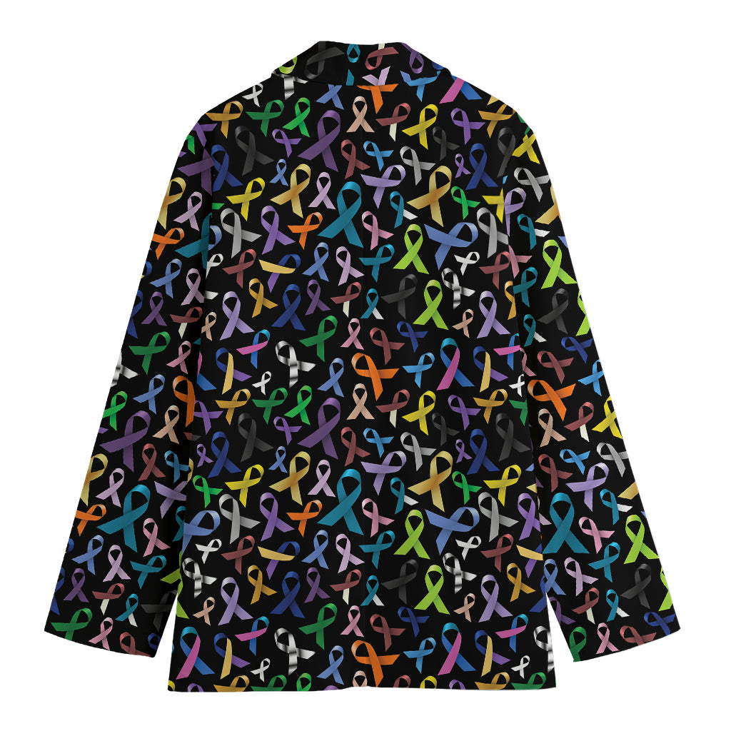 All Cancer Awareness Pattern Print Women's Blazer