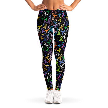All Cancer Awareness Pattern Print Women's Leggings