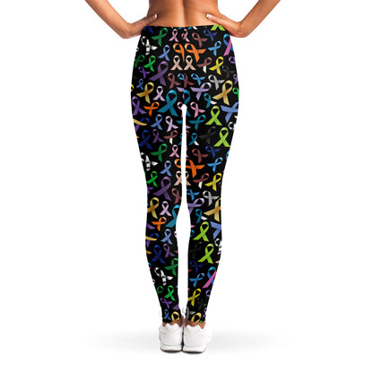 All Cancer Awareness Pattern Print Women's Leggings