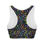 All Cancer Awareness Pattern Print Women's Sports Bra